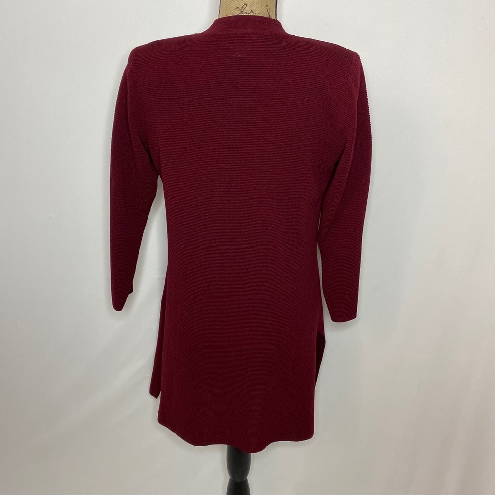 Exclusively Misook Maroon Knit Cardigan Shirt Set - Picture 3 of 8